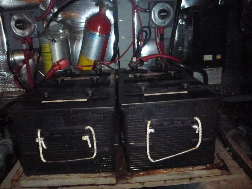 Batteries in powerboat