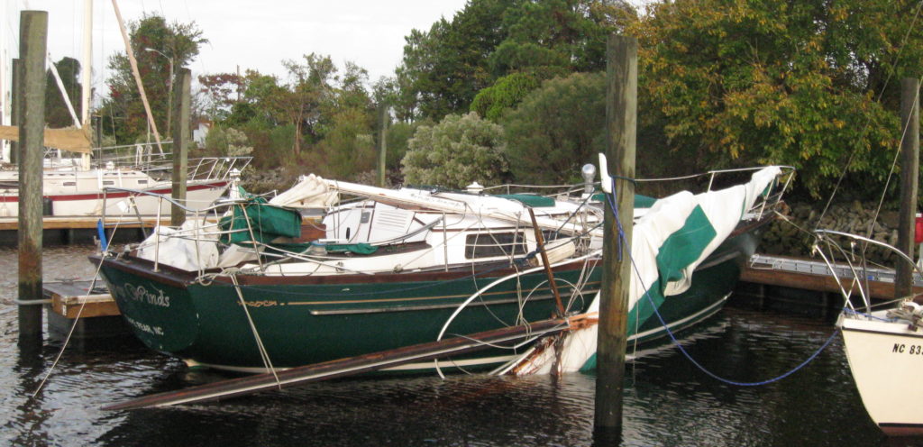 Boat with broken mast